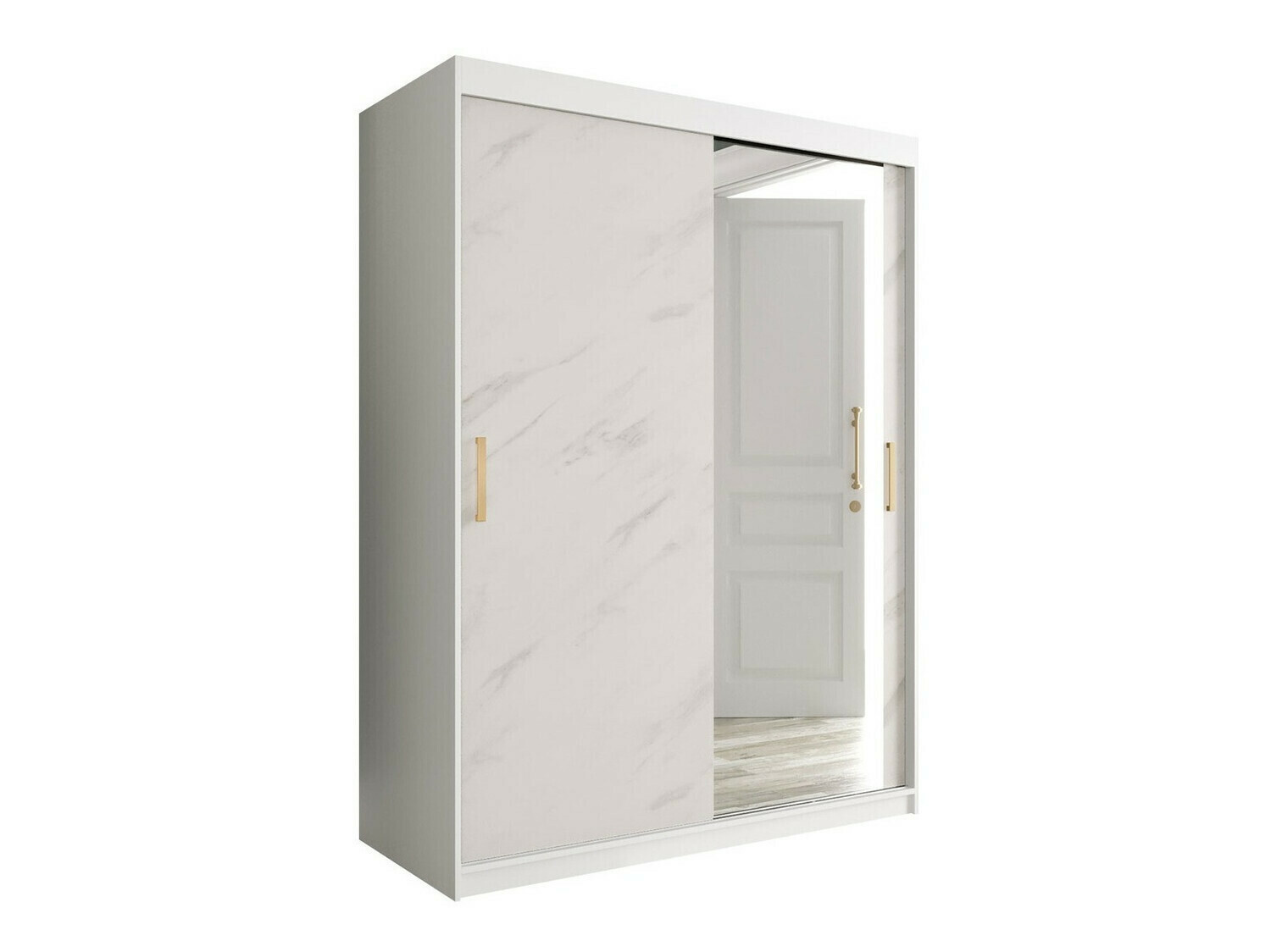 Ormar Hartford 260 (Mat belo + Beli mermer)