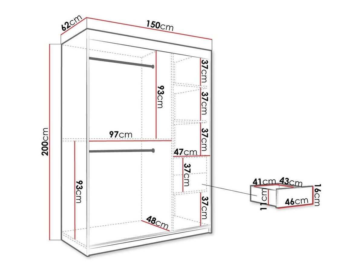Ormar Hartford 260 (Mat crna + Beli mermer)