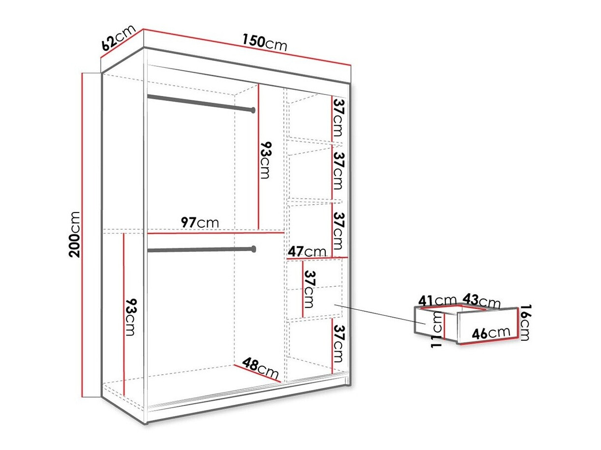Ormar Hartford 260 (Mat crna + Crni mermer)