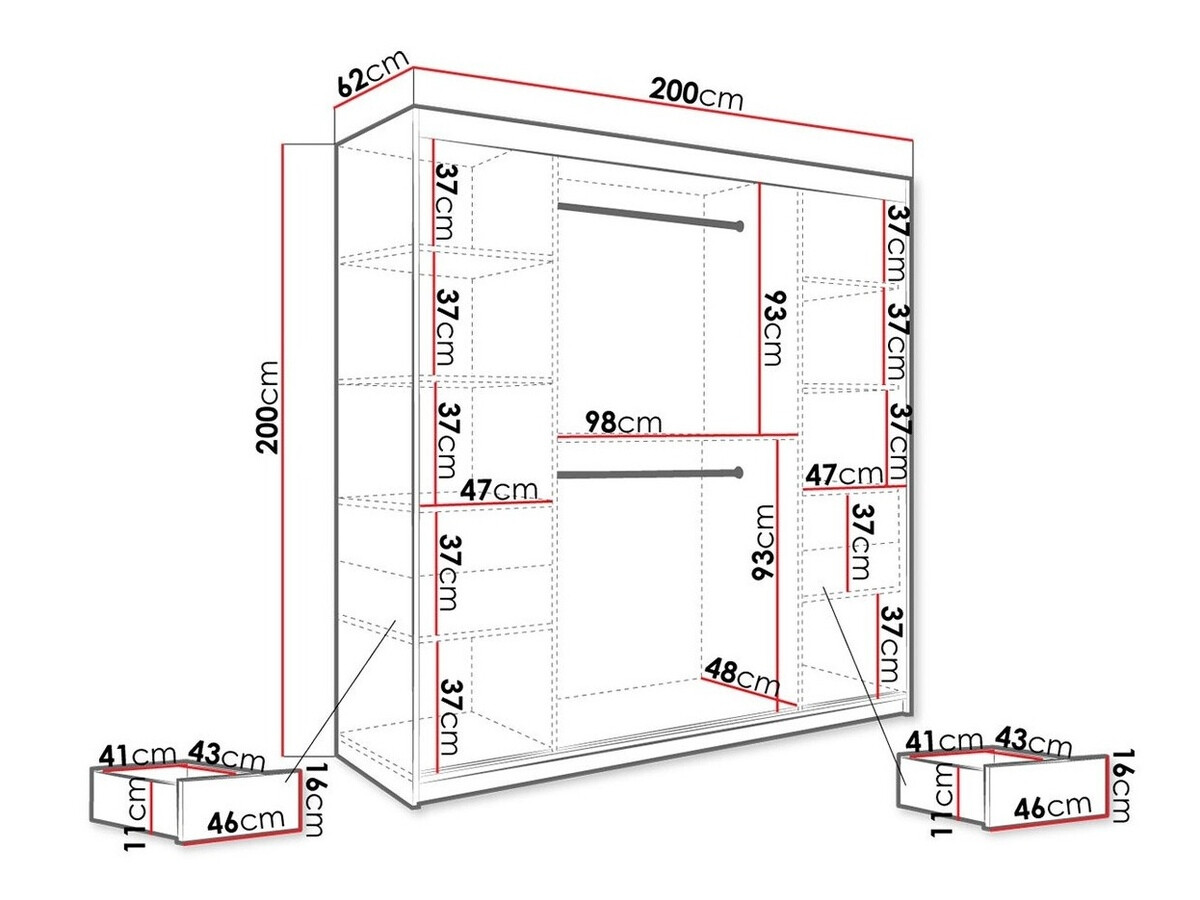 Ormar Hartford 262 (Mat belo + Crni mermer)