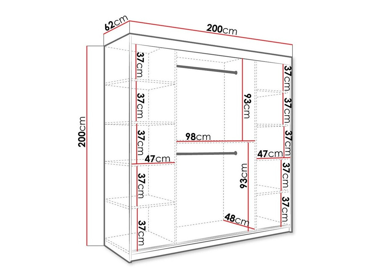 Ormar Hartford 262 (Mat crna + Crni mermer)