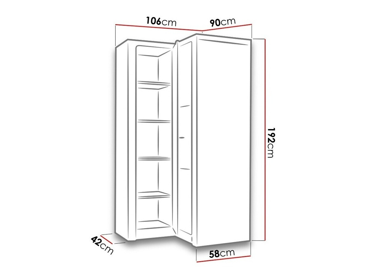 Ugaoni ormar Serfeno 111 (Pepeo)