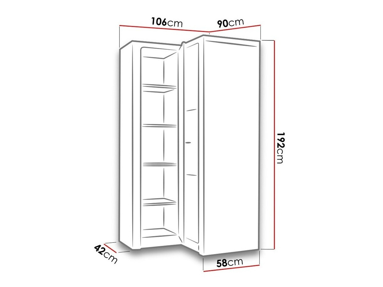 Ugaoni ormar Serfeno 111 (Tamni jasen)