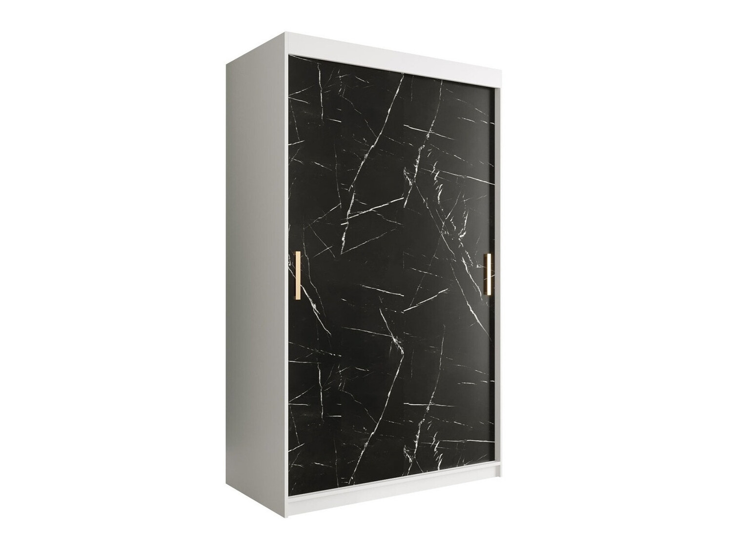 Ormar Hartford 247 (Mat belo + Crni mermer)