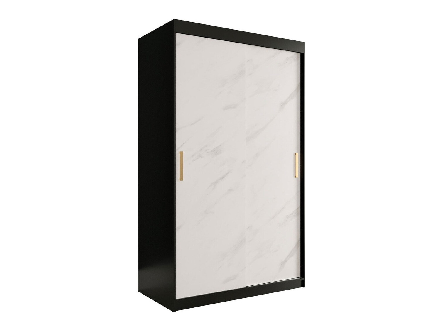 Ormar Hartford 247 (Mat crna + Beli mermer)