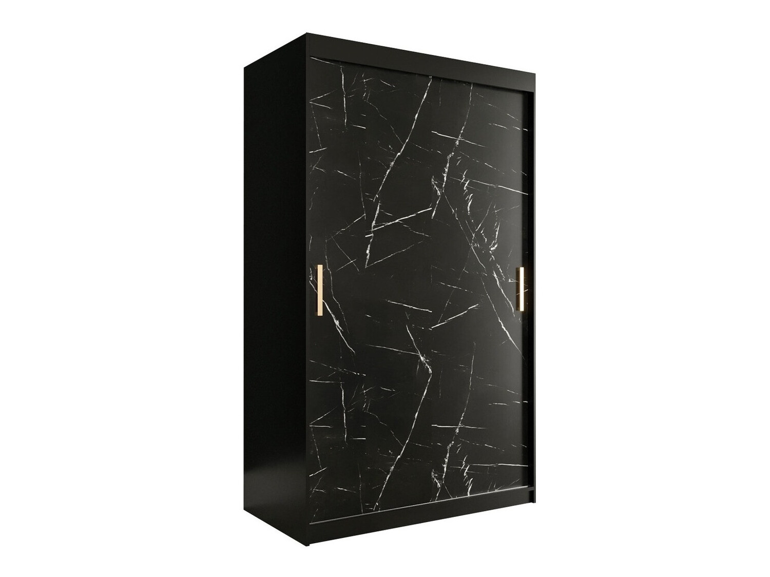 Ormar Hartford 247 (Mat crna + Crni mermer)