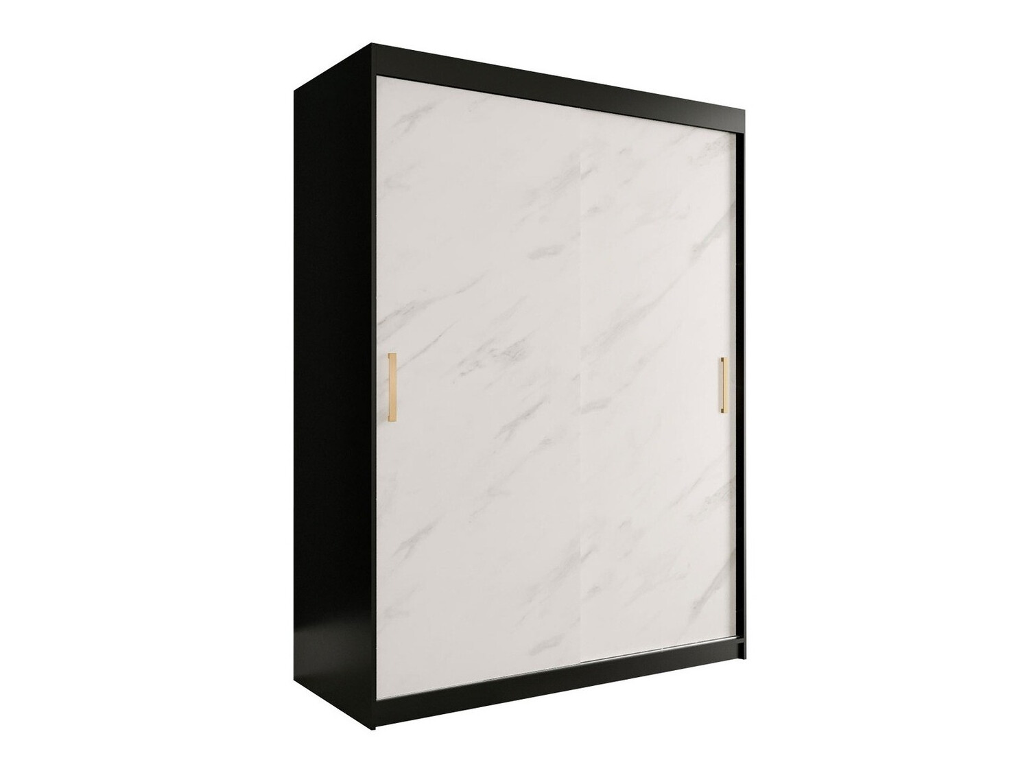 Ormar Hartford 248 (Mat crna + Beli mermer)