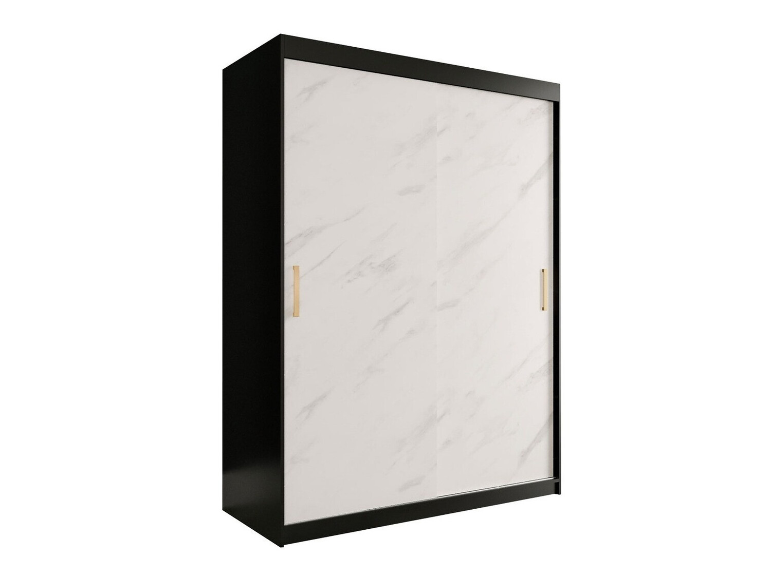 Ormar Hartford 248 (Mat crna + Beli mermer)