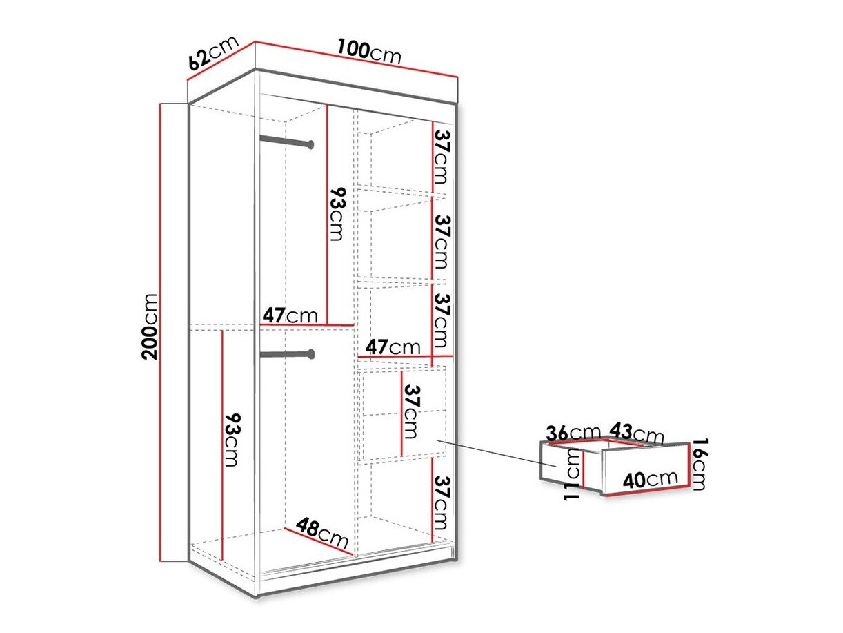 Ormar Hartford 252 (Mat crna + Crni mermer)
