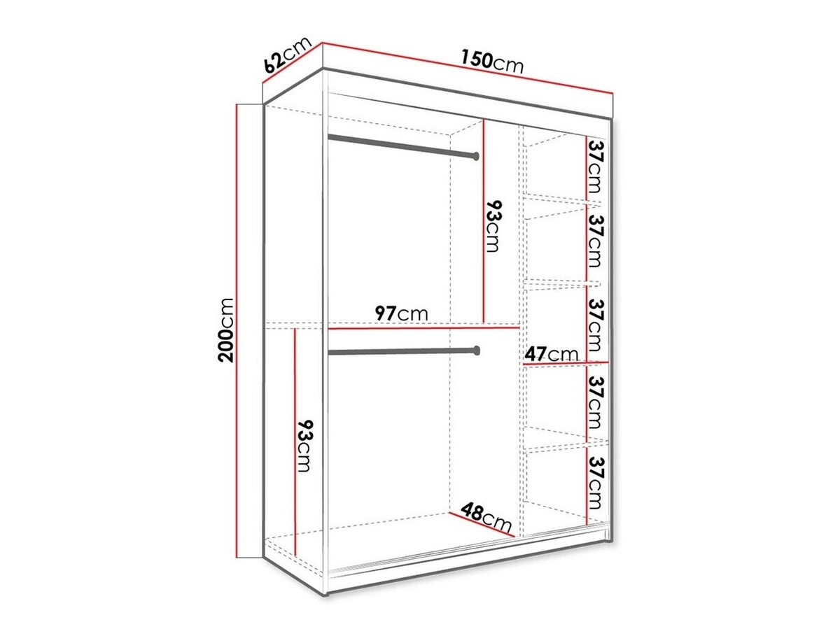 Ormar Hartford 254 (Mat belo + Crni mermer)