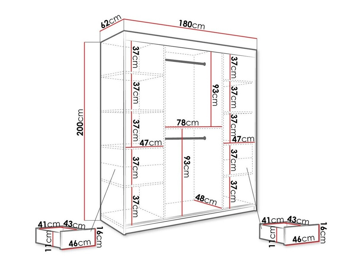 Ormar Hartford 255 (Mat belo + Crni mermer)