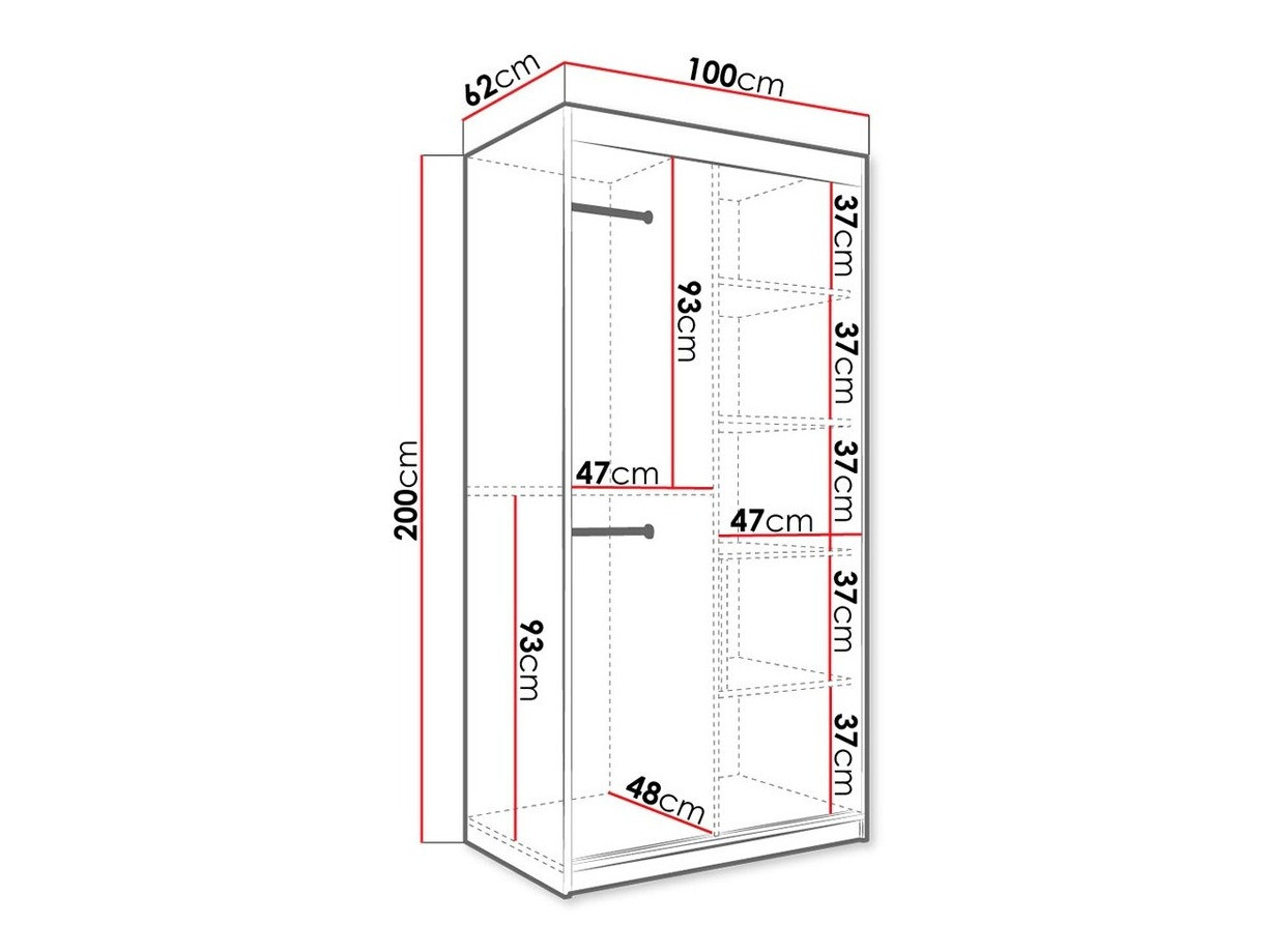 Ormar Hartford 258 (Mat crna + Crni mermer)