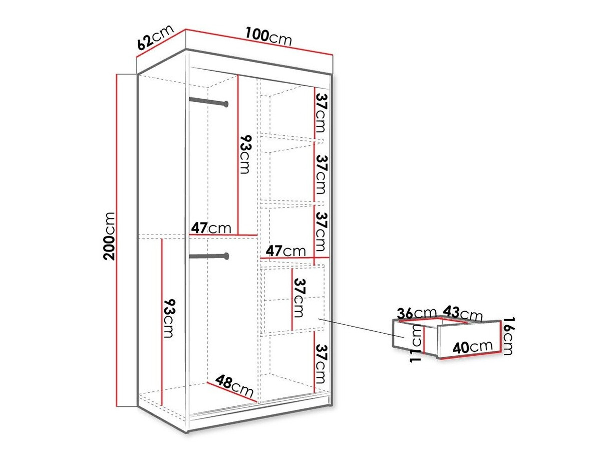 Ormar Hartford 258 (Mat crna + Crni mermer)