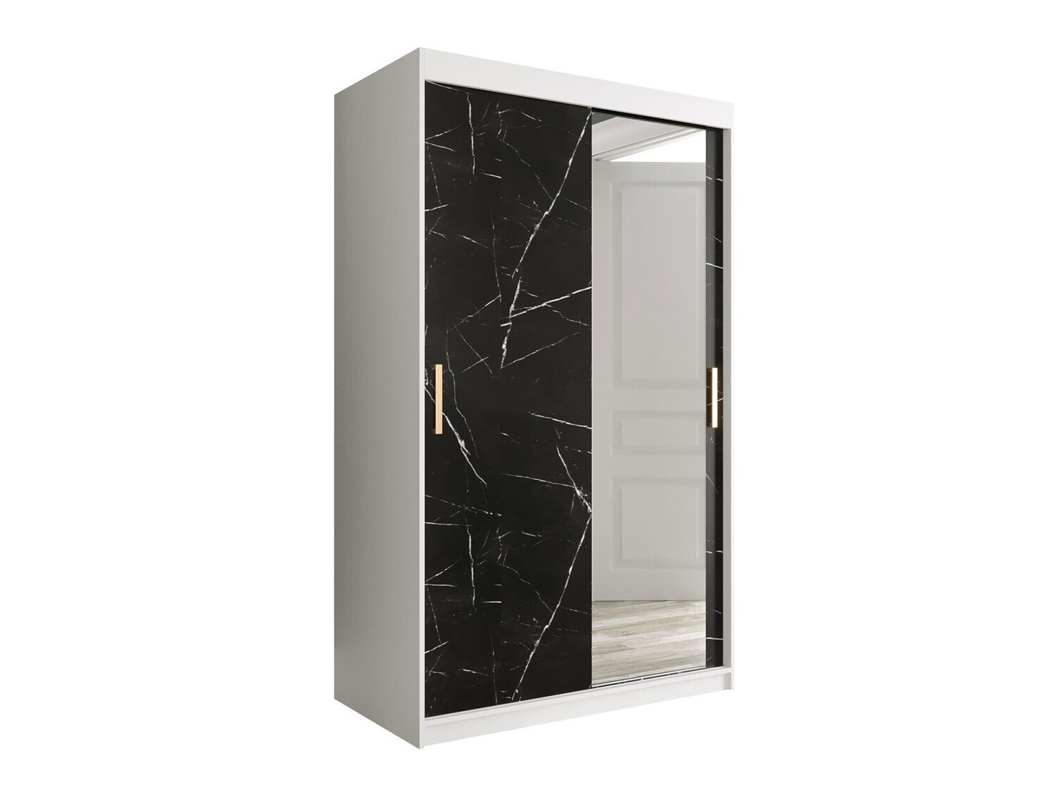 Ormar Hartford 259 (Mat belo + Crni mermer)