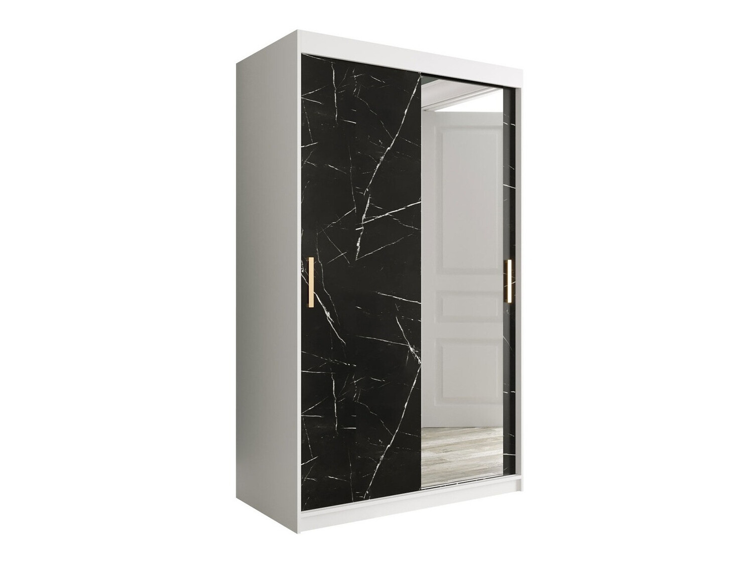 Ormar Hartford 259 (Mat belo + Crni mermer)