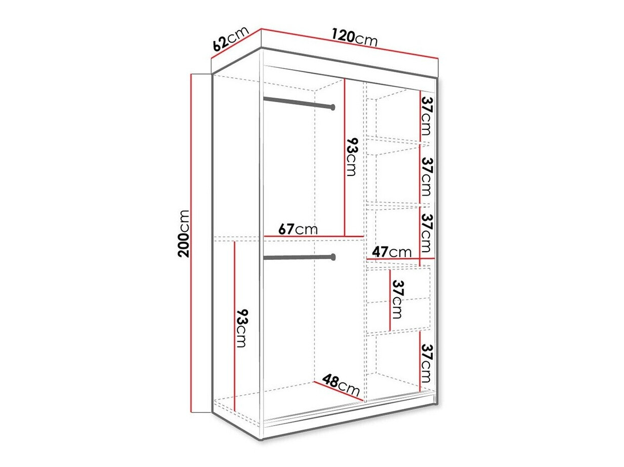 Ormar Hartford 259 (Mat crna + Crni mermer)