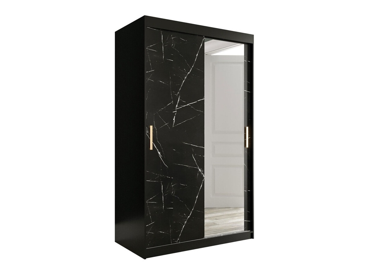 Ormar Hartford 259 (Mat crna + Crni mermer)