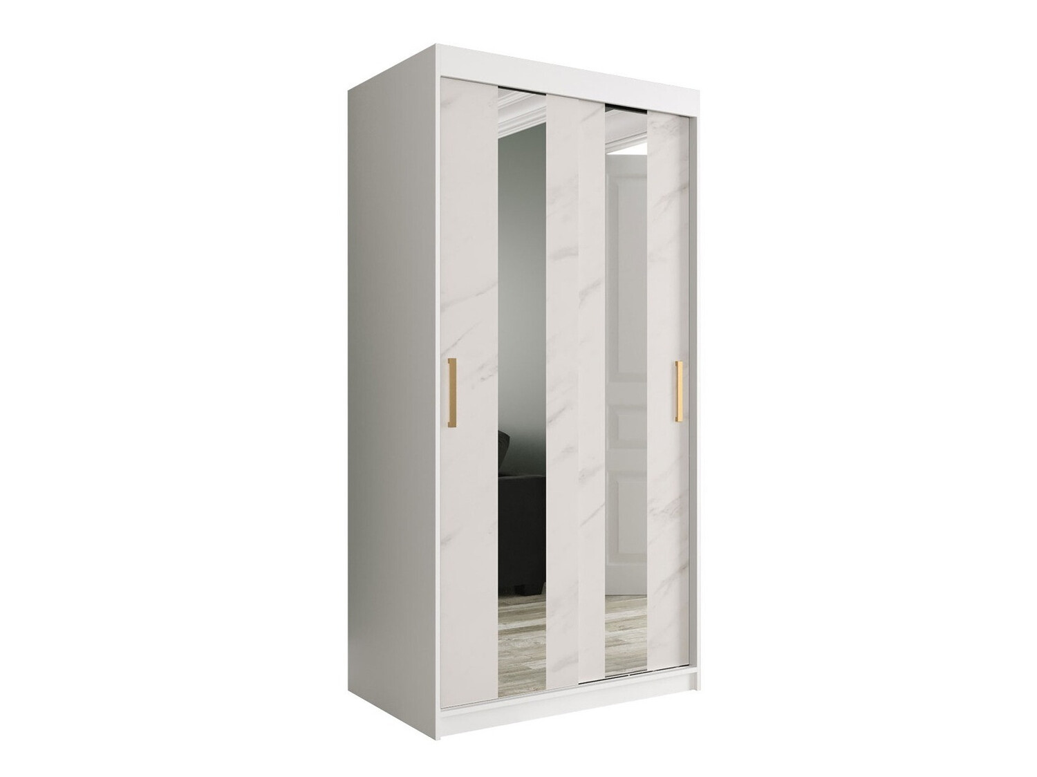 Ormar Hartford 240 (Mat belo + Beli mermer)