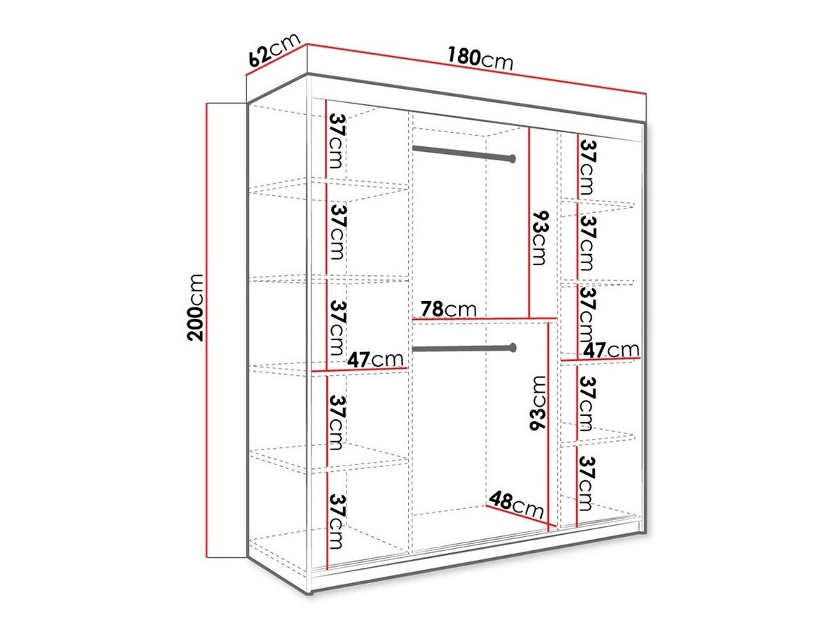 Ormar Hartford 243 (Mat belo + Crni mermer)