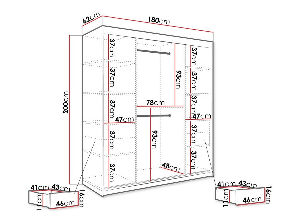 Ormar Hartford 243 (Mat belo + Crni mermer)