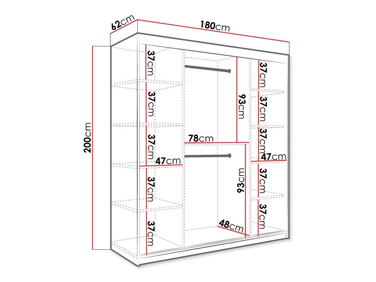Ormar Hartford 243 (Mat crna + Crni mermer)