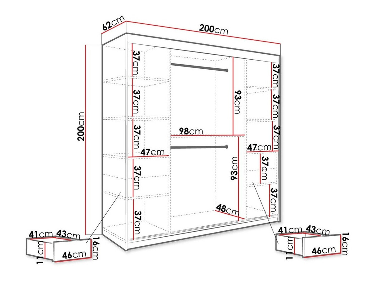 Ormar Hartford 244 (Mat crna + Beli mermer)
