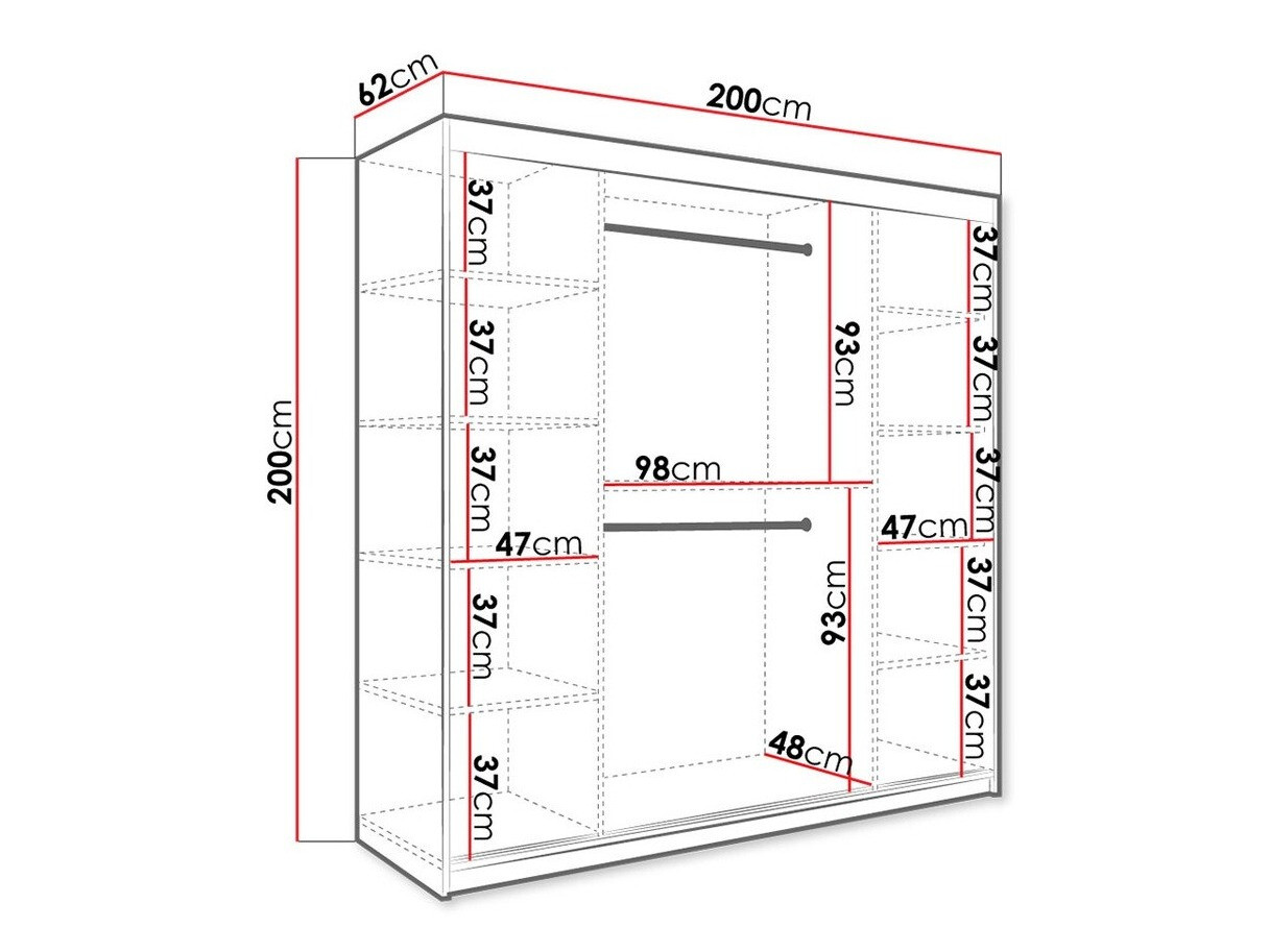Ormar Hartford 244 (Mat crna + Crni mermer)