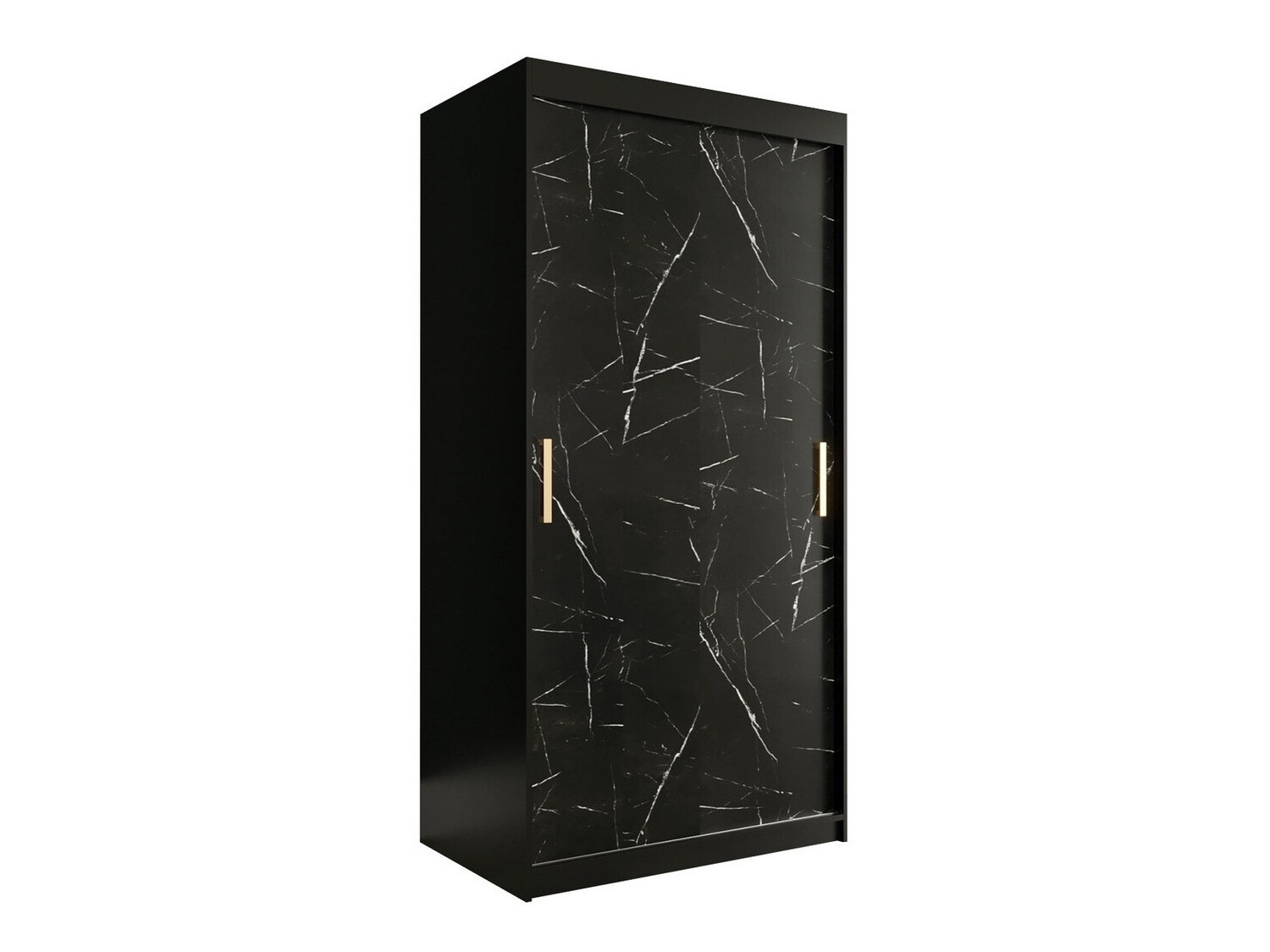 Ormar Hartford 246 (Mat crna + Crni mermer)