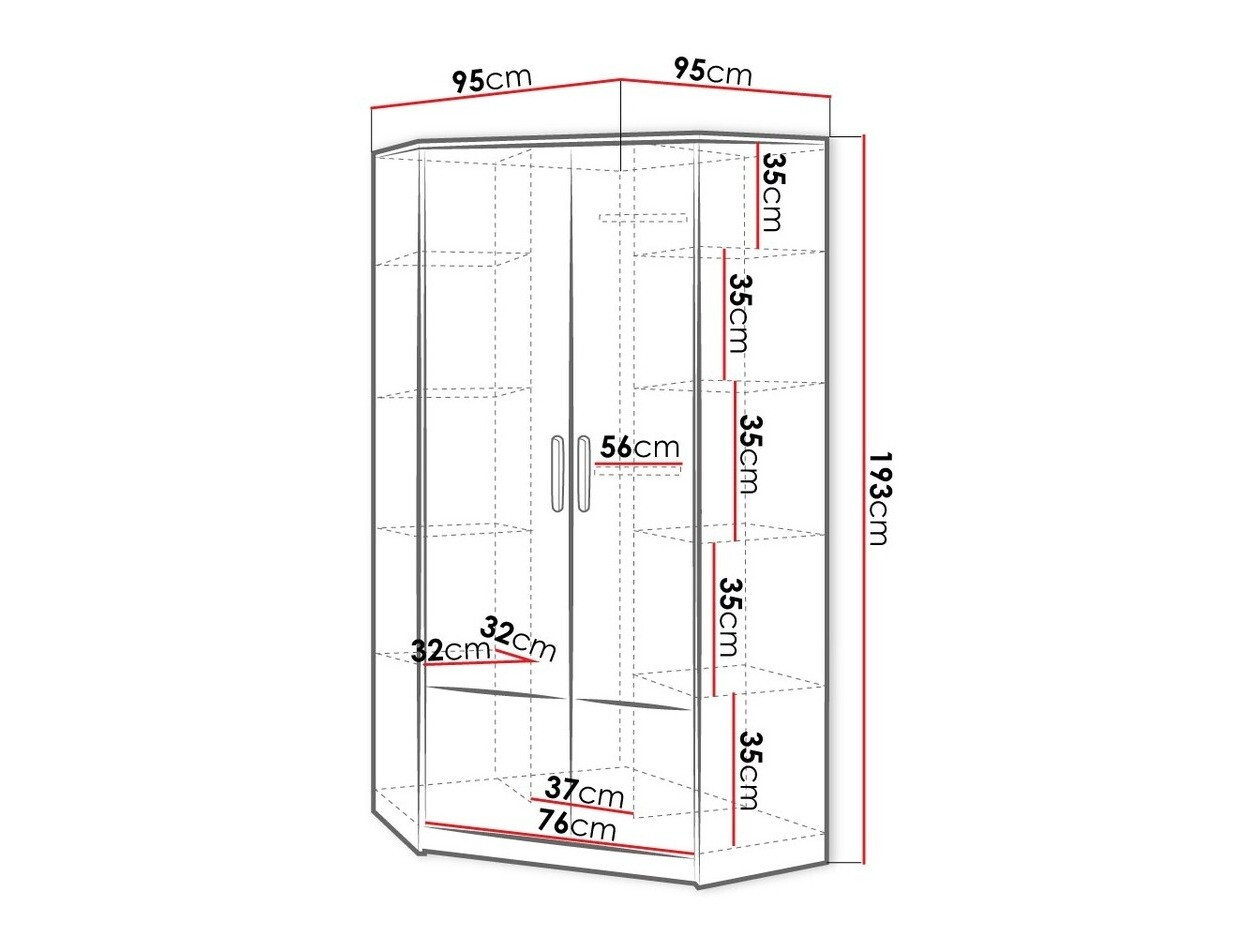 Ugaoni ormar Veravie 133