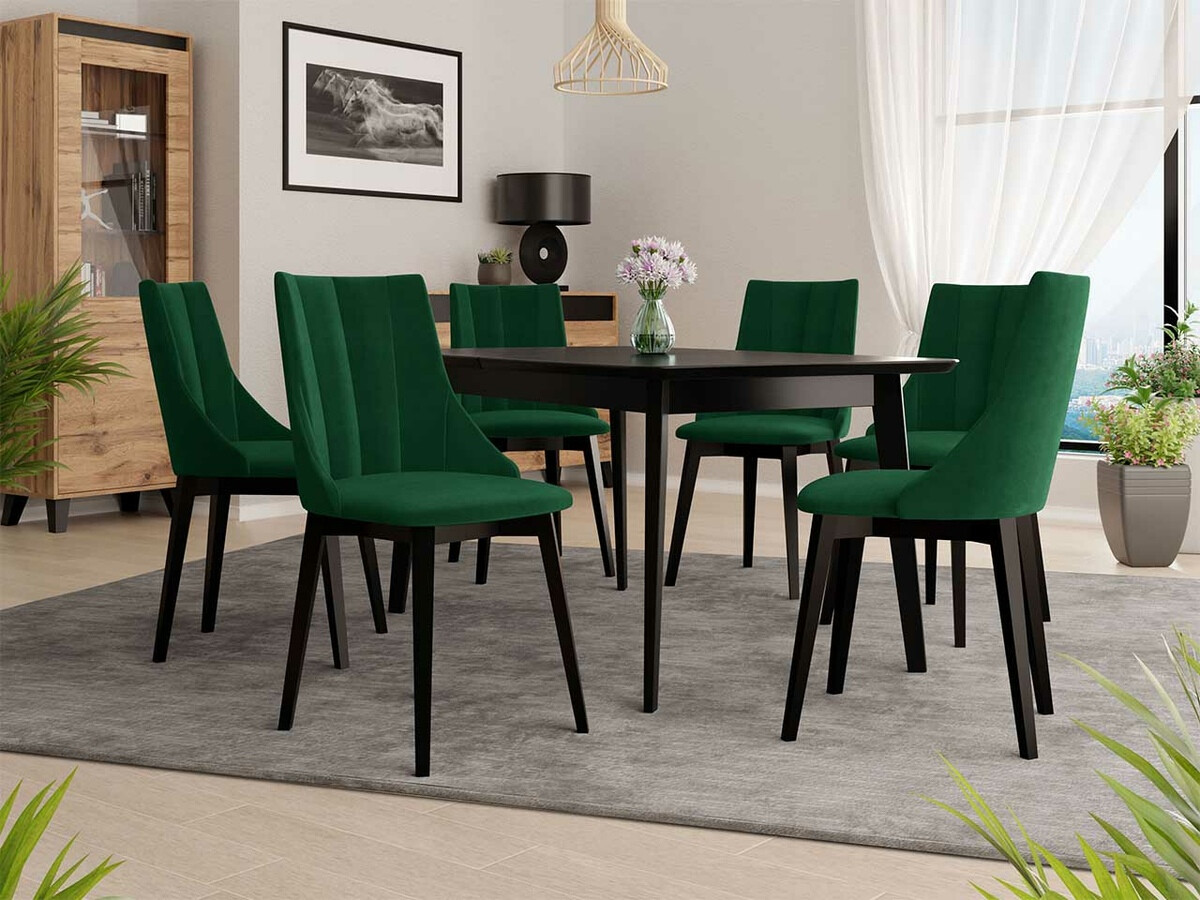 Trpezarijski set Racine 139 (Crno + Magic Velvet 2225)