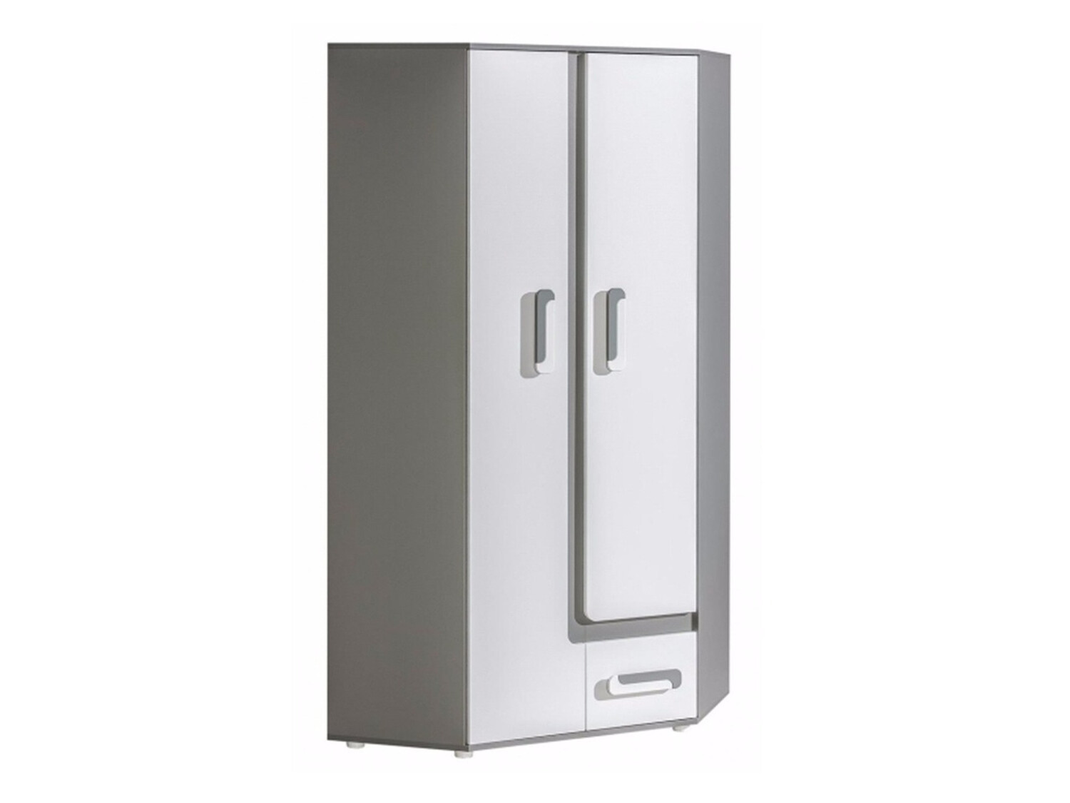 Ugaoni ormar Levtala 102 (Antracit + Belo)