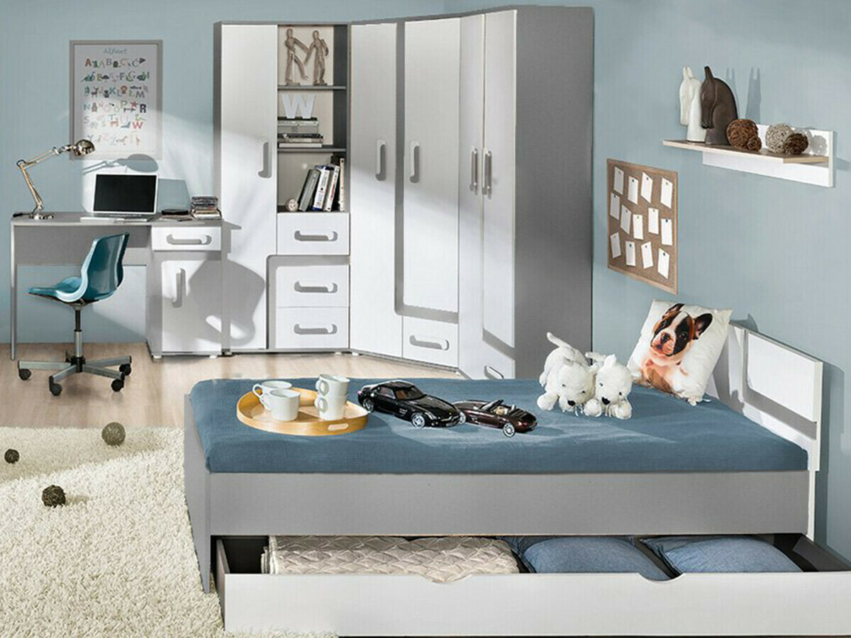 Ugaoni ormar Levtala 102 (Antracit + Belo)
