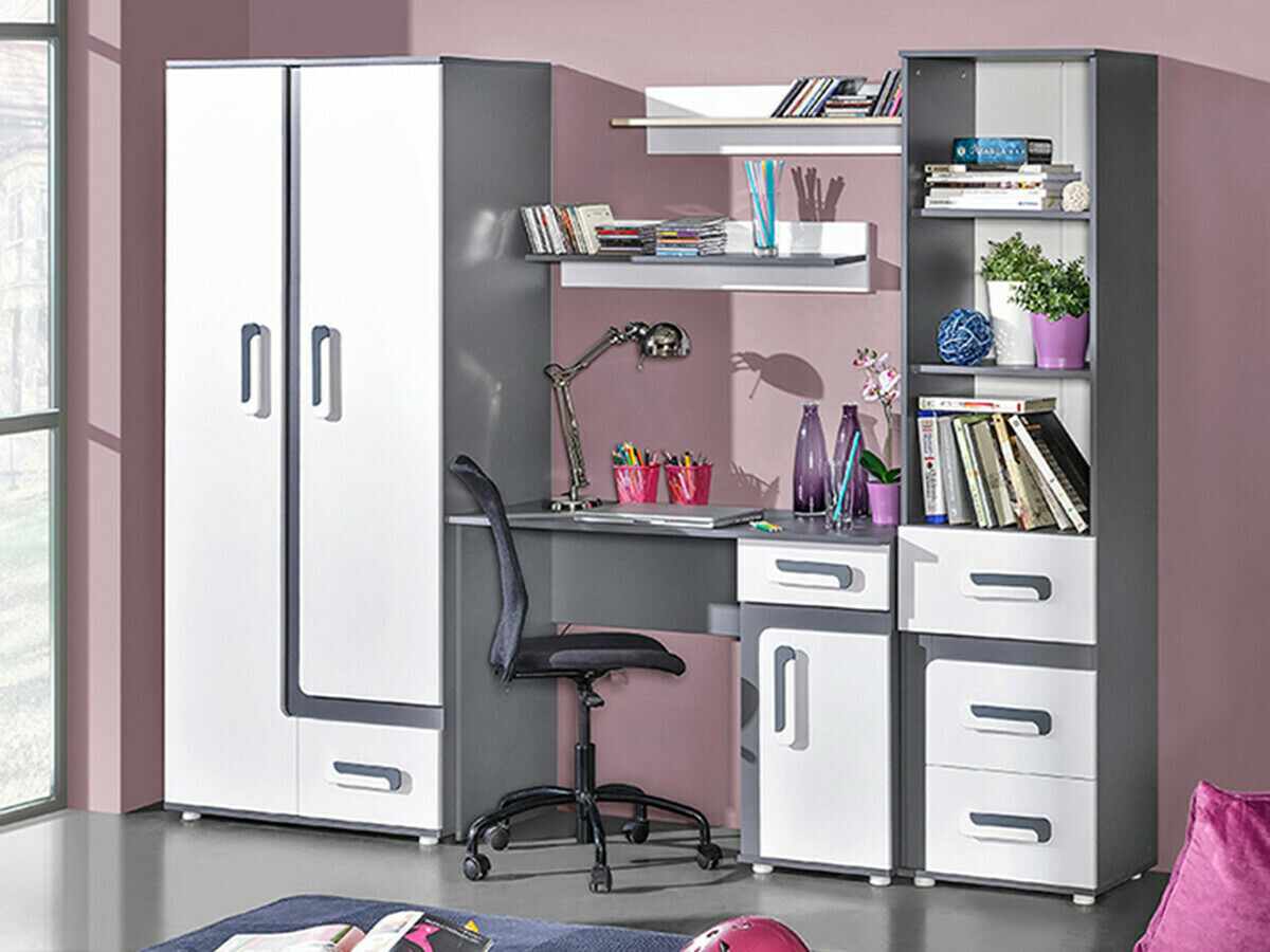Polica Levtala 105 (Antracit + Belo)