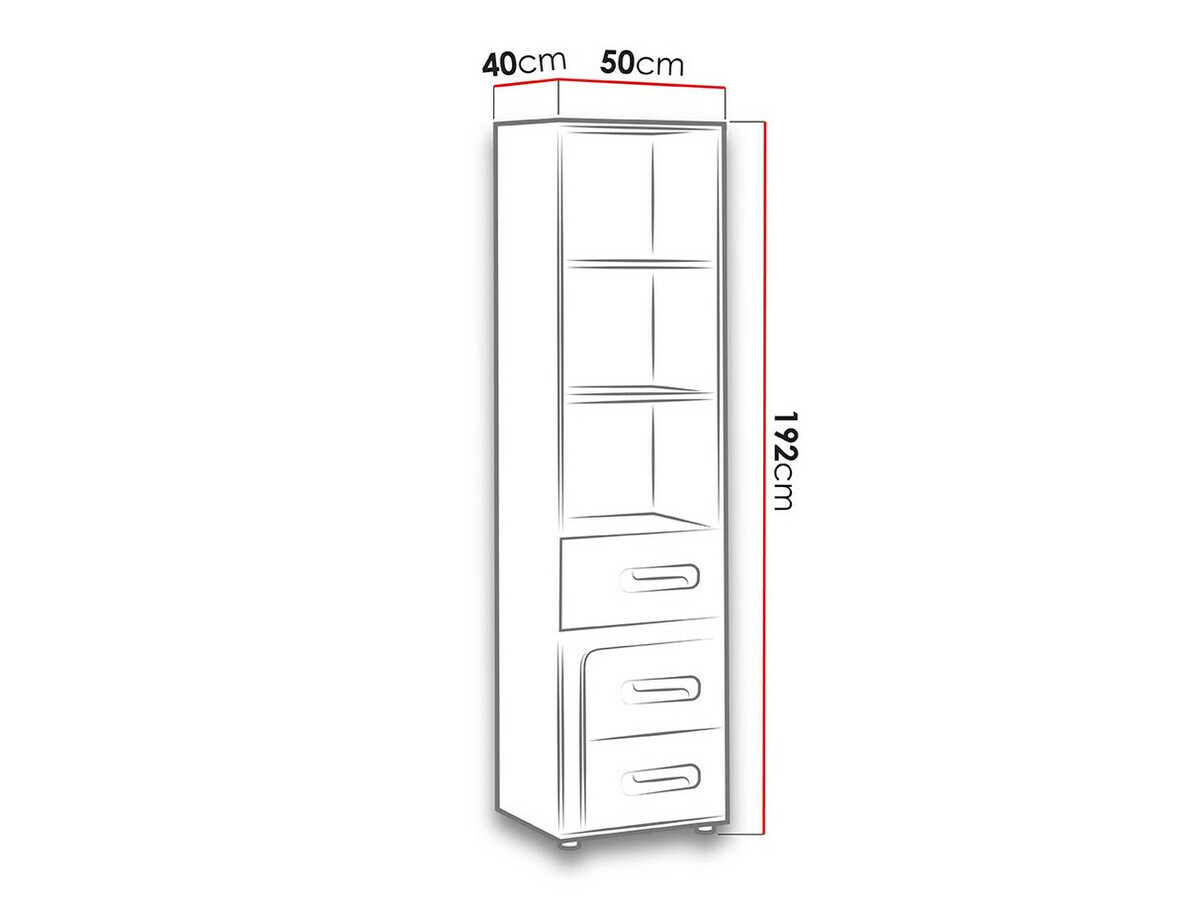 Polica Levtala 105 (Antracit + Belo)