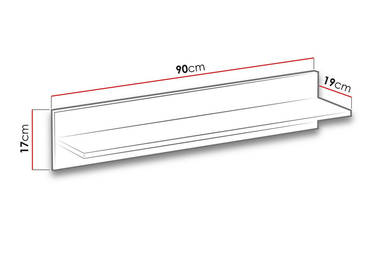 Zidna polica Levtala 111 (Antracit + Belo)