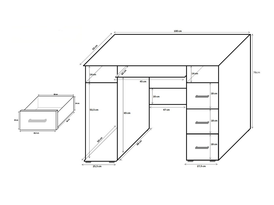 Kancelarijski sto Cirevau 129 (Sonoma hrast)
