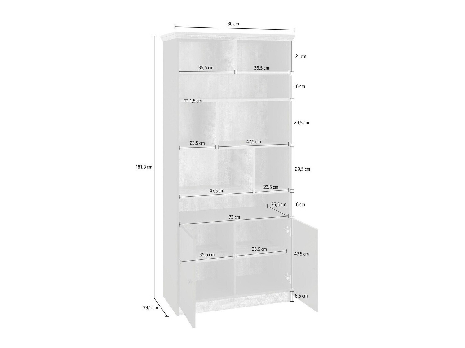 Polica Felmave 104 (Belo + Hrast)