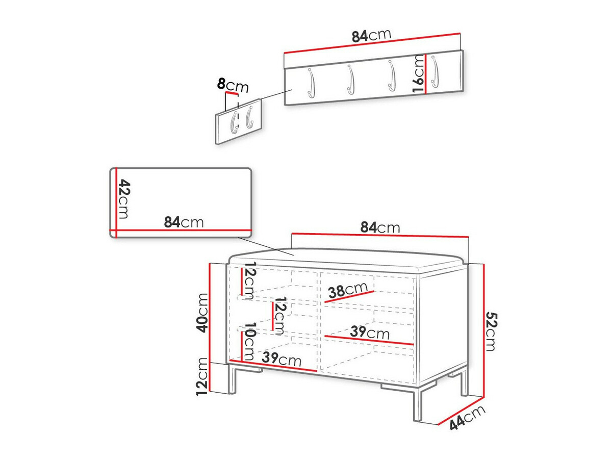 Set za hodnik Nomal VIII (Eko-koža Soft 017)