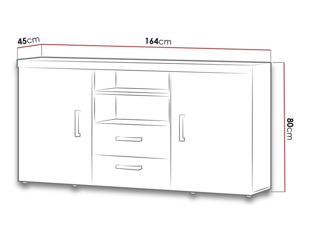 Komoda Odebeli 105 (Belo + Sjajno belo)