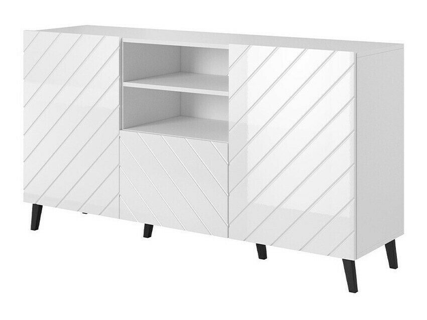 Komoda Charlotte 143 (Belo + Sjajno belo)