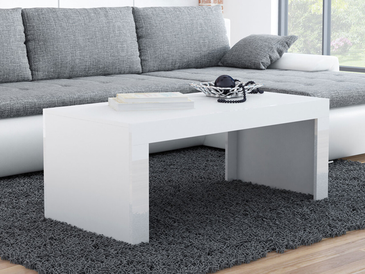 Stočić za kafu Charlotte 107 (Belo + Sjajno belo)