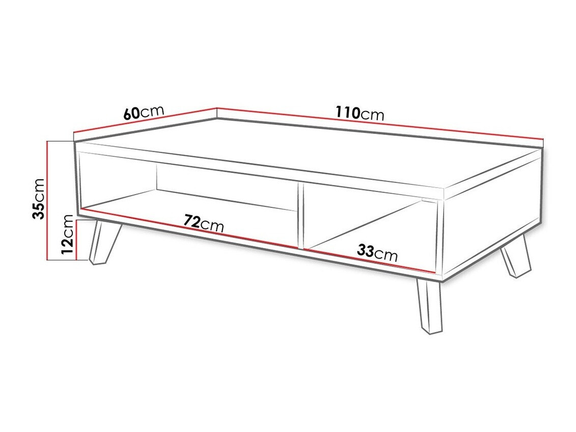 Stočić za kafu Larfloi 101 (Belo + Sonoma hrast)