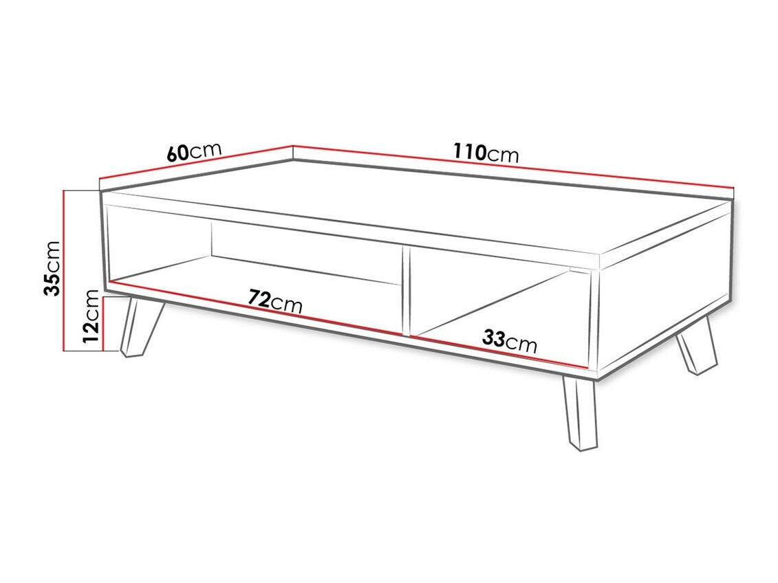 Stočić za kafu Larfloi 101 (Вотан храст + Crno)