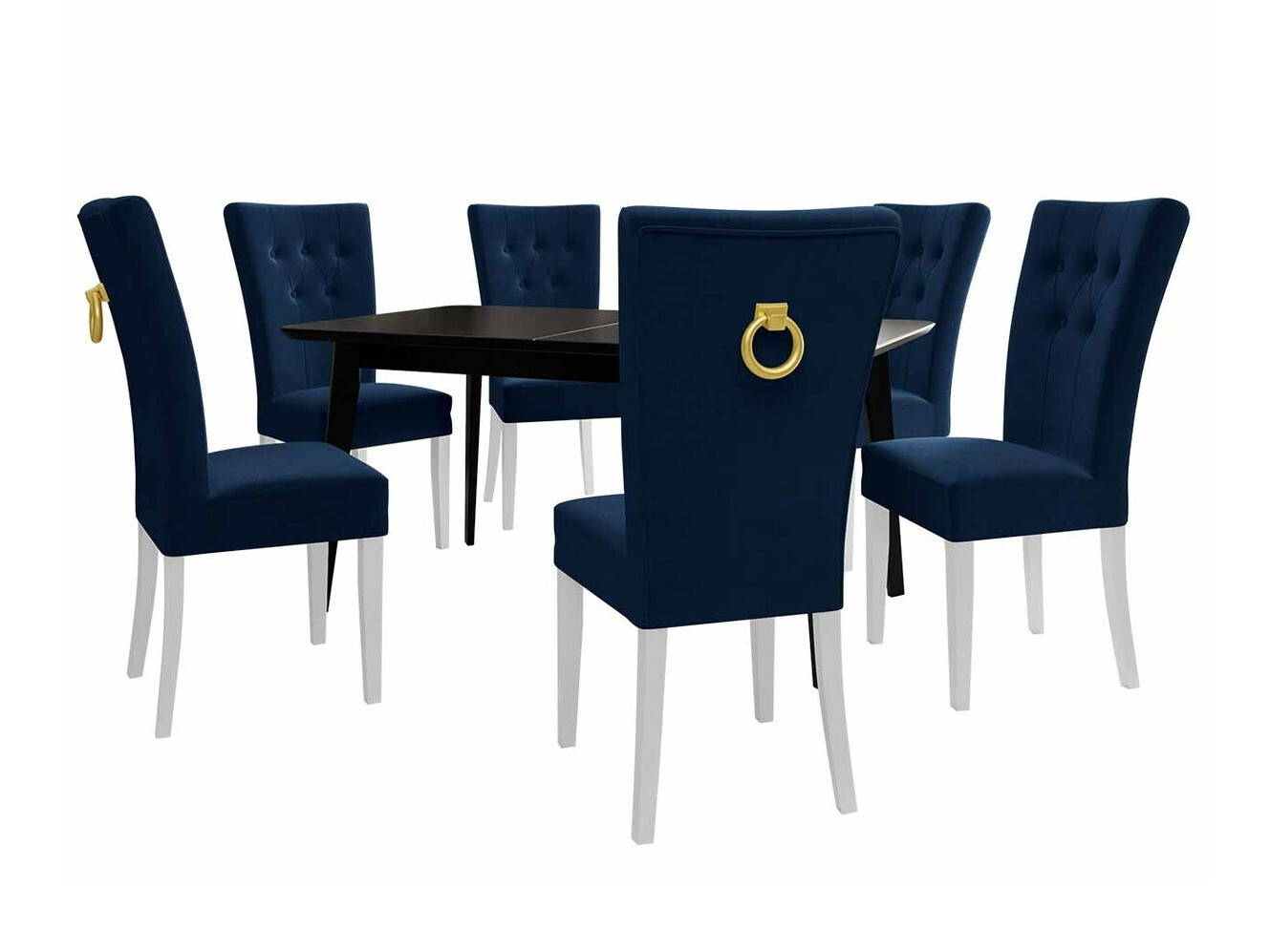 Trpezarijski set Racine 144 (Belo + Magic Velvet 2216)