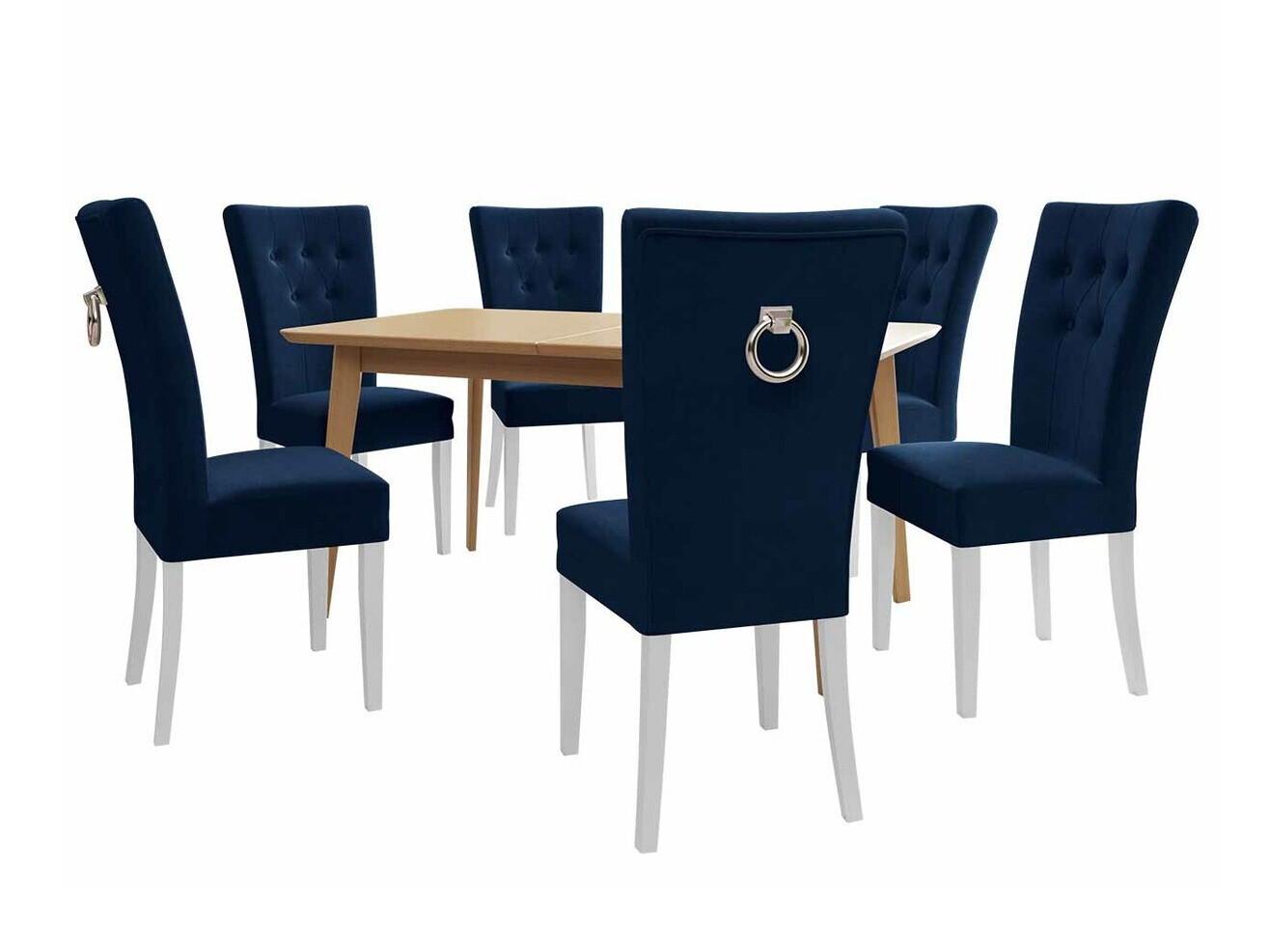 Trpezarijski set Racine 144 (Belo + Magic Velvet 2216)