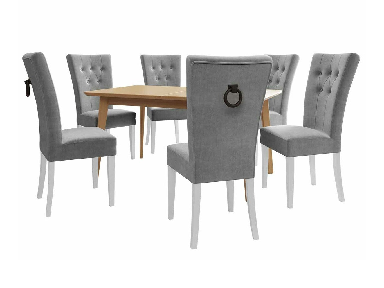 Trpezarijski set Racine 144 (Belo + Magic Velvet 2217)