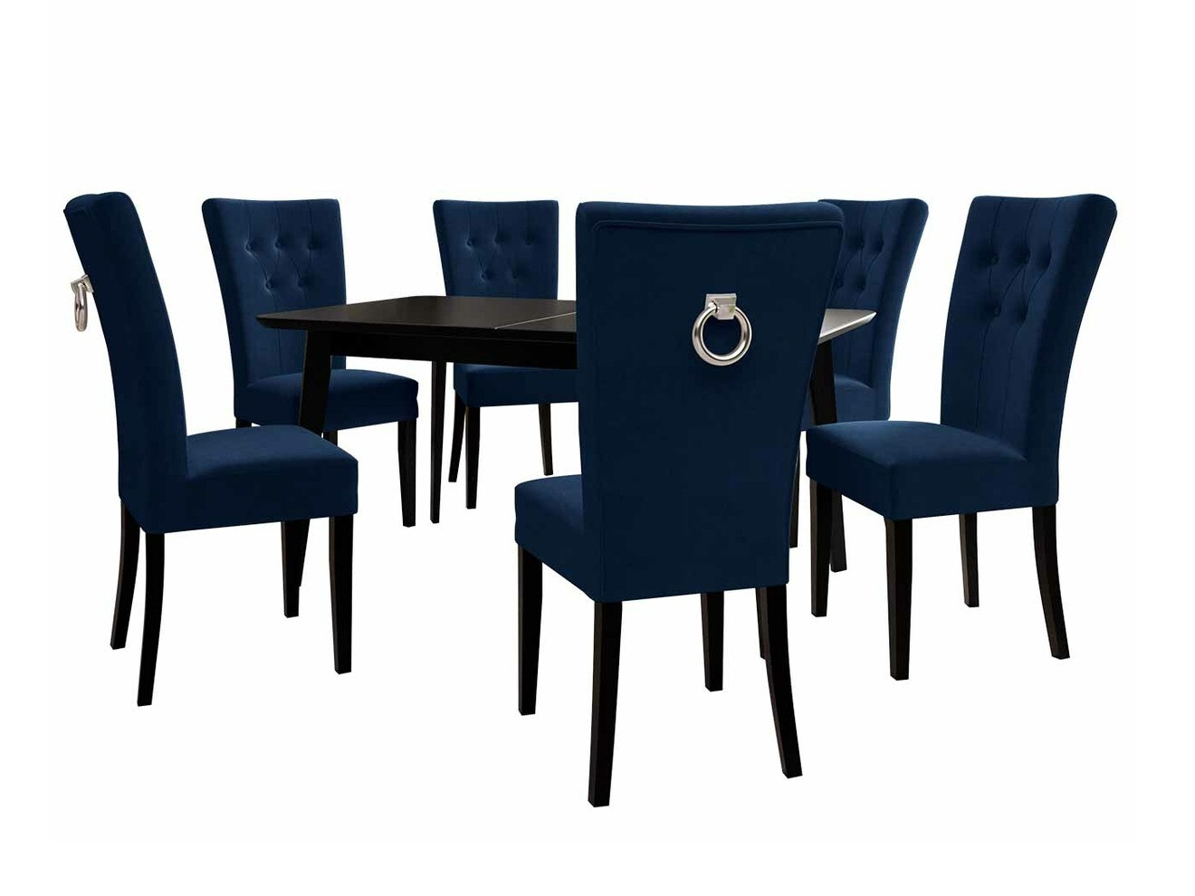 Trpezarijski set Racine 144 (Crno + Magic Velvet 2216)