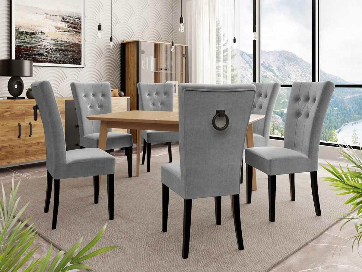 Trpezarijski set Racine 144 (Crno + Magic Velvet 2217)