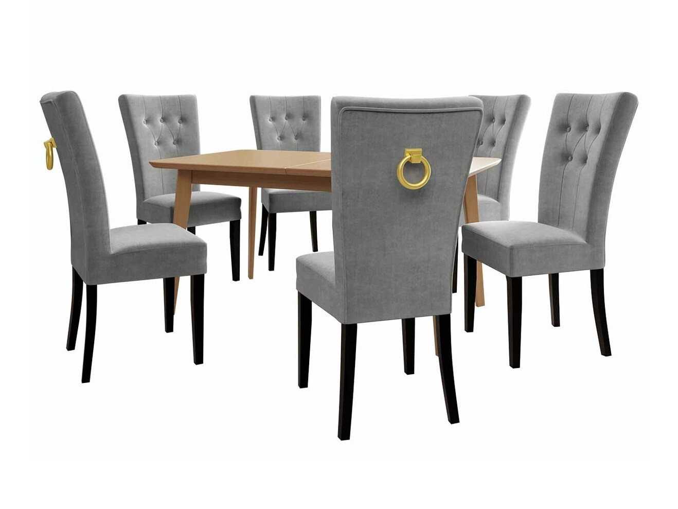 Trpezarijski set Racine 144 (Crno + Magic Velvet 2217)