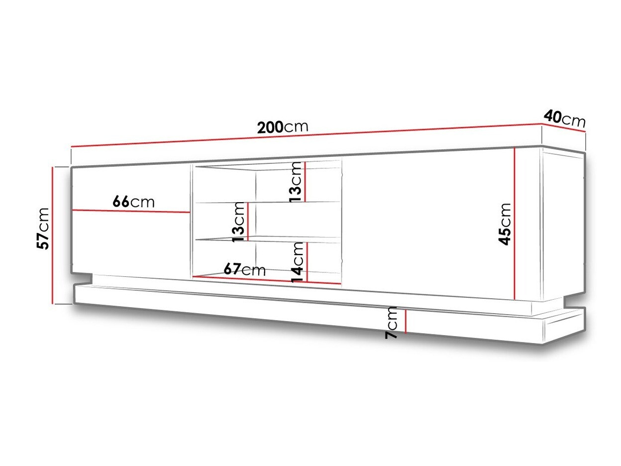 TV komoda Charlotte 128 (Belo + Sjajno belo)